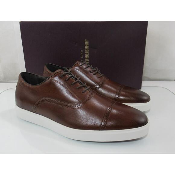 Men\'s Johnston and Murphy Brody Size 10 M Cap Toe Lace Up Oxford Sneakers Brown main image 6